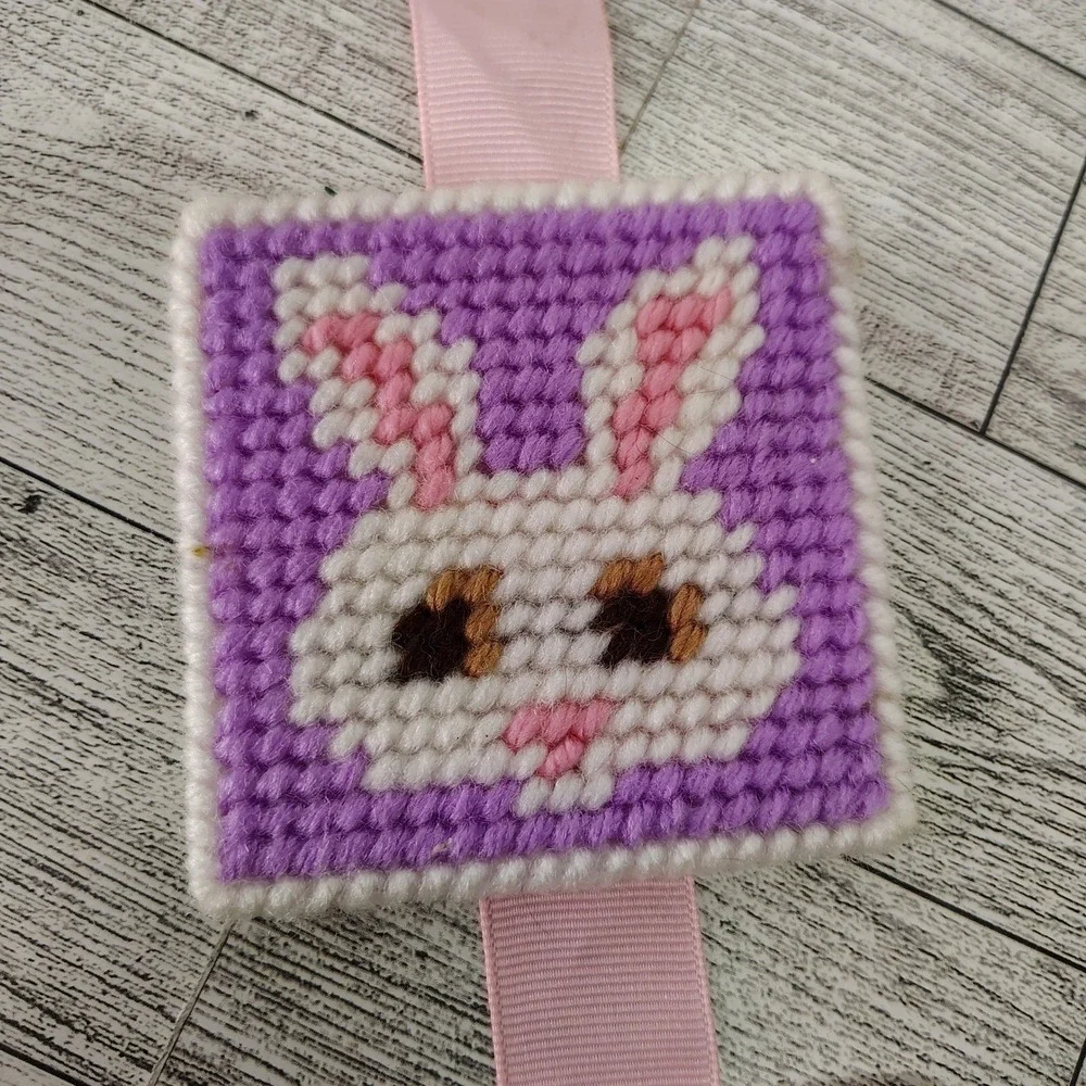 Handmade Easter Wall Hanging Spring Decor Plastic Canvas Retro Cottagecore